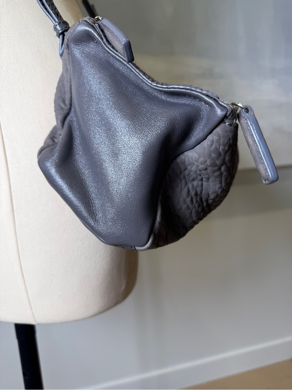 Givenchy Gray Pony & Pebbled Leather Crossbody Pandora - Picture 7 of 16